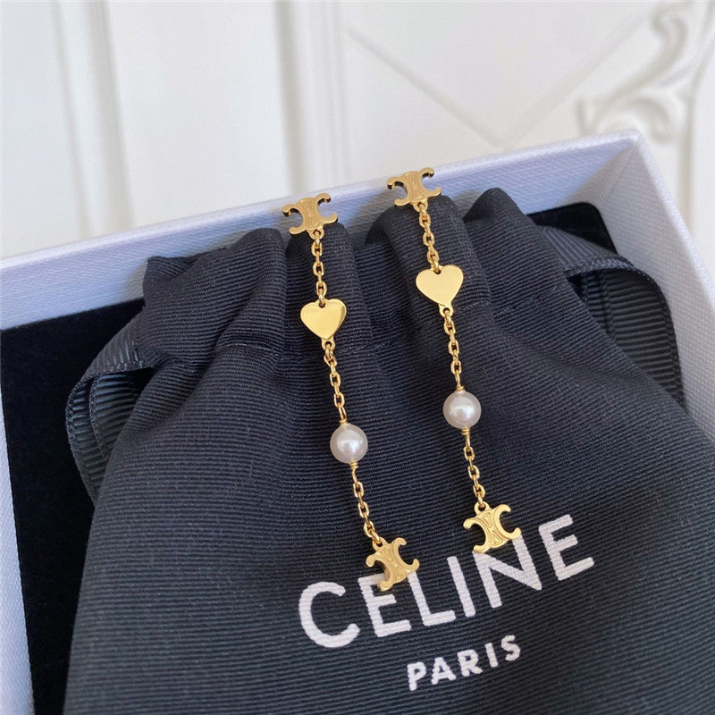High Quality Luxury Celine Arc De Triomphe Love Pearl Earrings