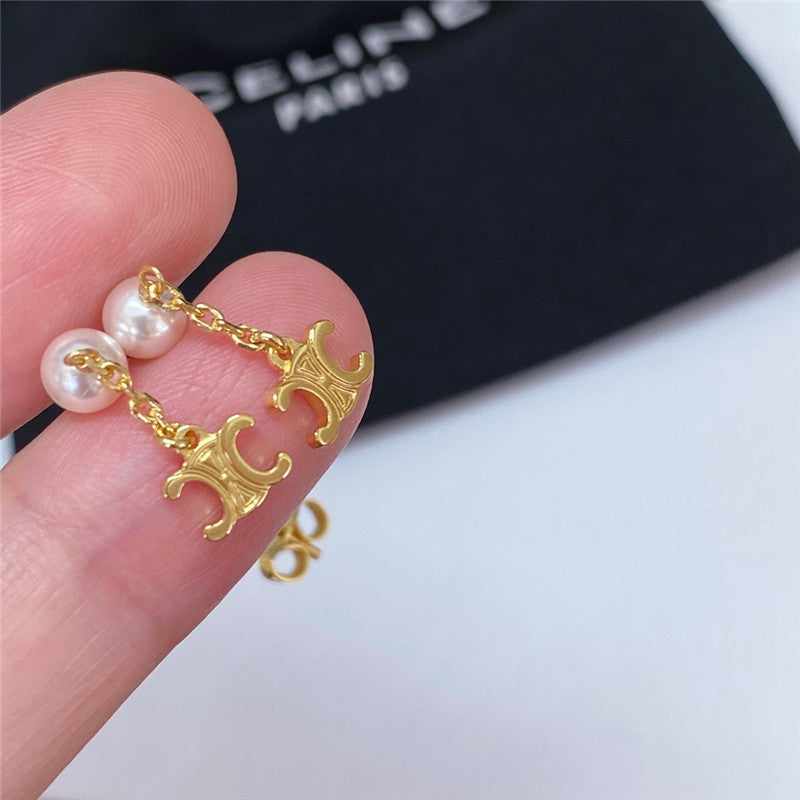 High Quality Luxury Celine Arc De Triomphe Love Pearl Earrings product detail