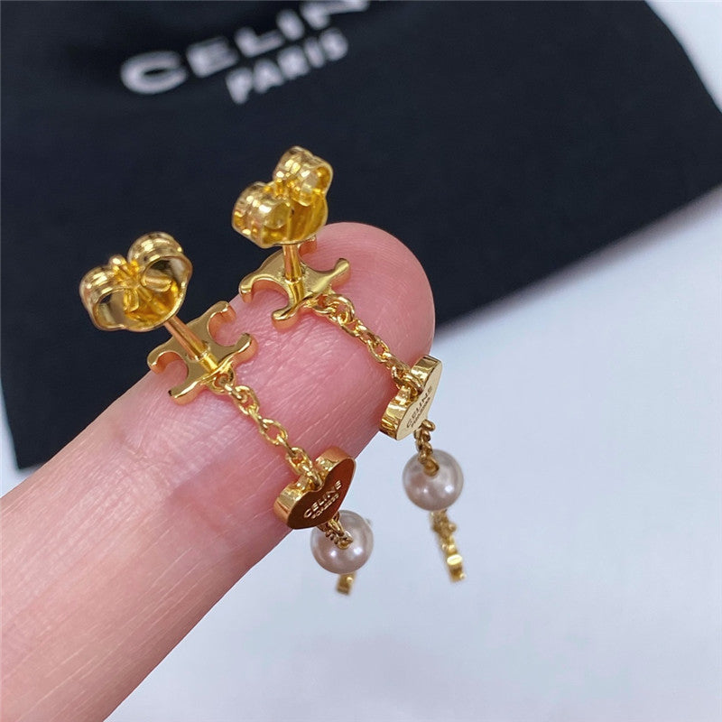 High Quality Luxury Celine Arc De Triomphe Love Pearl Earrings product detail