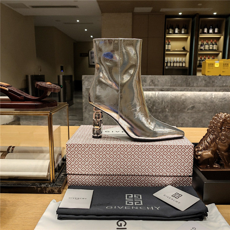 High Quality Luxury Givenchy G Heel Small Square Toe Short Boots product detail