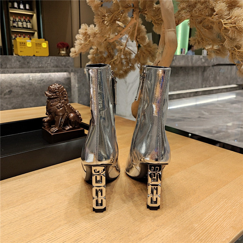 High Quality Luxury Givenchy G Heel Small Square Toe Short Boots product detail