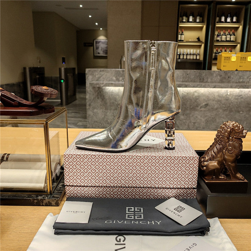 High Quality Luxury Givenchy G Heel Small Square Toe Short Boots product detail