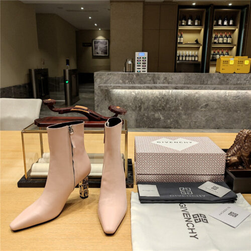 High Quality Luxury Givenchy G Heel Small Square Toe Short Boots – Style 18435