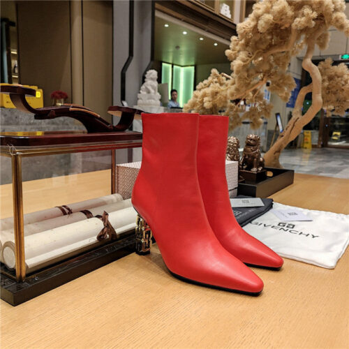 High Quality Luxury Givenchy G Heel Small Square Toe Short Boots – Style 83971 alternate view