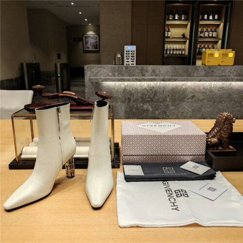 High Quality Luxury Givenchy G Heel Small Square Toe Short Boots – Style 15043