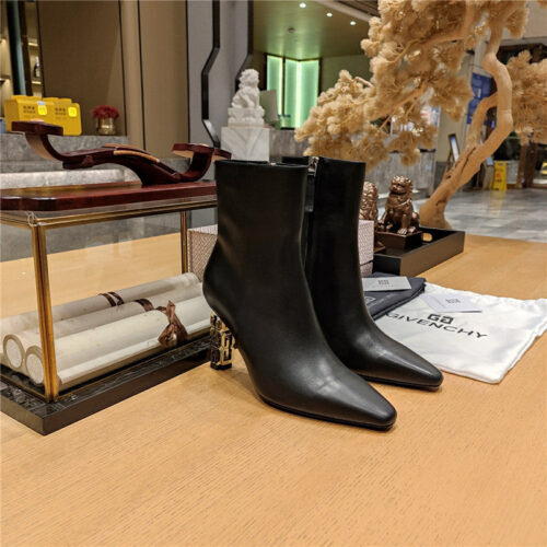 High Quality Luxury Givenchy G Heel Small Square Toe Short Boots – Style 44419 alternate view