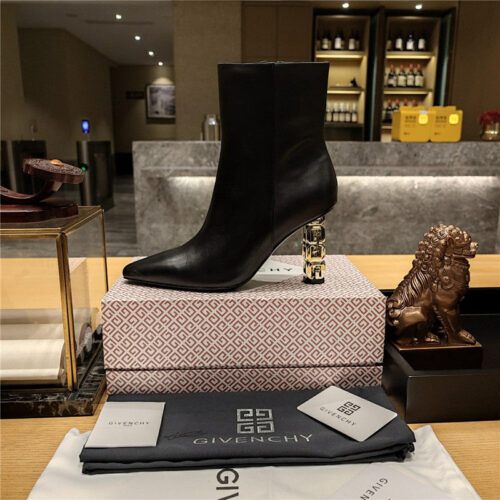 High Quality Luxury Givenchy G Heel Small Square Toe Short Boots – Style 44419 product detail