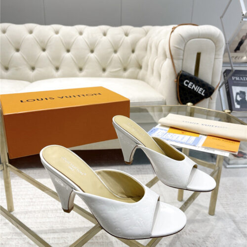 High Quality Luxury Louis Vuitton High Heel Popular Small Slippers – Style 49507 alternate view