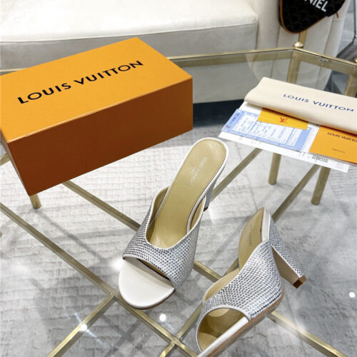 High Quality Luxury Louis Vuitton High Heel Popular Small Slippers – Style 15043 product detail