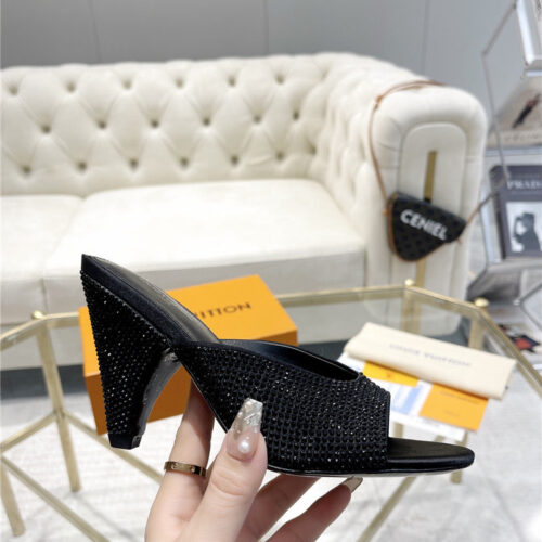 High Quality Luxury Louis Vuitton High Heel Popular Small Slippers – Style 13347 alternate view