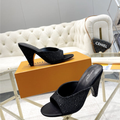 High Quality Luxury Louis Vuitton High Heel Popular Small Slippers – Style 13347 product detail