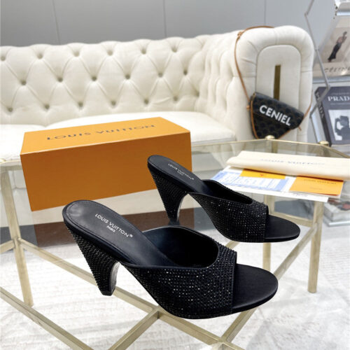 High Quality Luxury Louis Vuitton High Heel Popular Small Slippers – Style 13347 product detail
