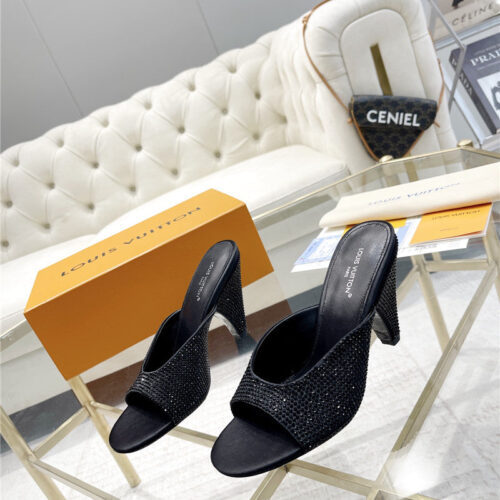 High Quality Luxury Louis Vuitton High Heel Popular Small Slippers – Style 13347 product detail