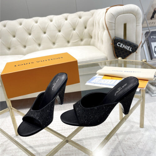High Quality Luxury Louis Vuitton High Heel Popular Small Slippers – Style 13347 product detail