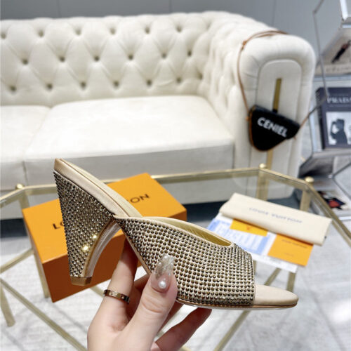 High Quality Luxury Louis Vuitton High Heel Popular Small Slippers – Style 78883 alternate view