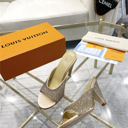 High Quality Luxury Louis Vuitton High Heel Popular Small Slippers – Style 78883 product detail