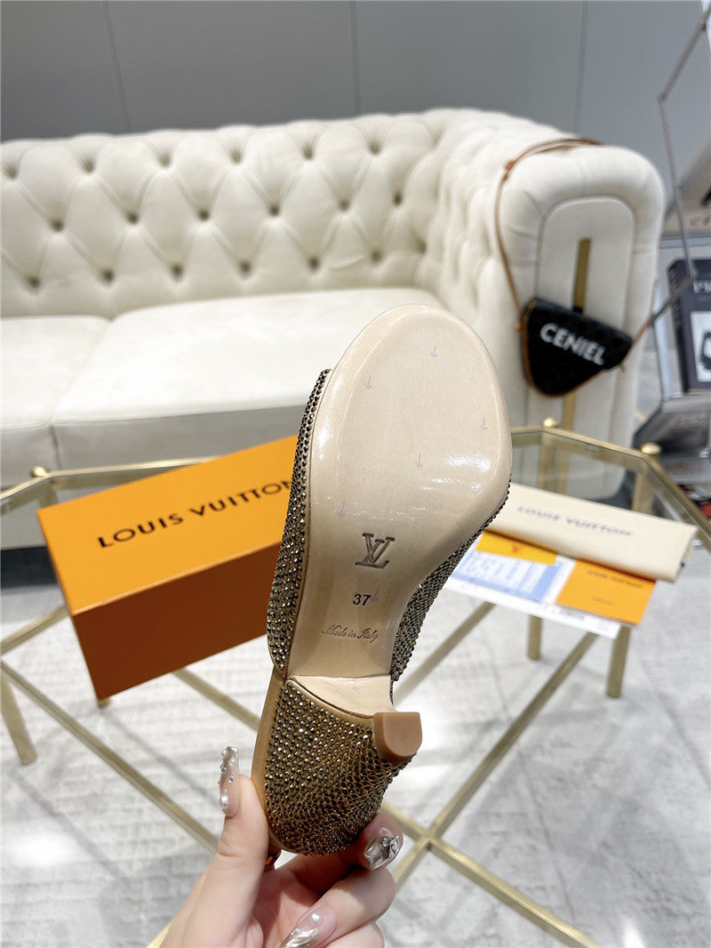 High Quality Luxury Louis Vuitton High Heel Popular Small Slippers – Style 78883 product detail