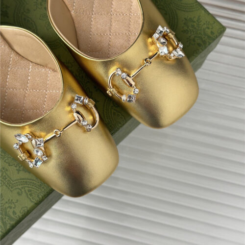 High Quality Luxury Gucci New Horsebit Toe Thick Heel Half Slippers product detail