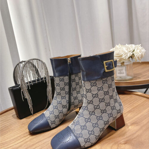 High Quality Luxury Gucci Side Buckle Ankle Boots – Style 99923