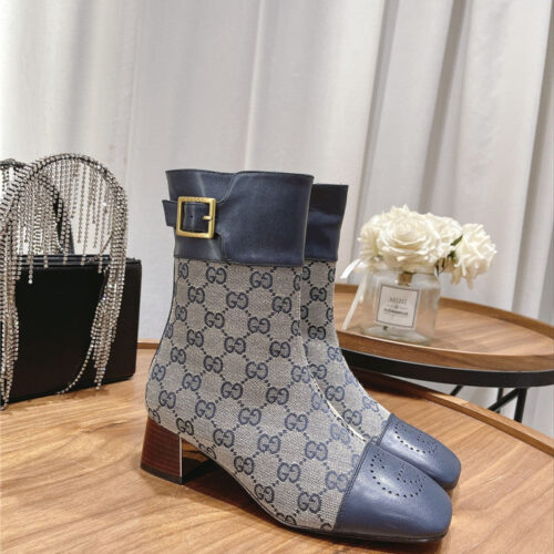 High Quality Luxury Gucci Side Buckle Ankle Boots – Style 99923 alternate view