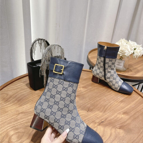 High Quality Luxury Gucci Side Buckle Ankle Boots – Style 99923 product detail