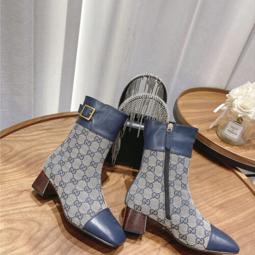 High Quality Luxury Gucci Side Buckle Ankle Boots – Style 99923 product detail