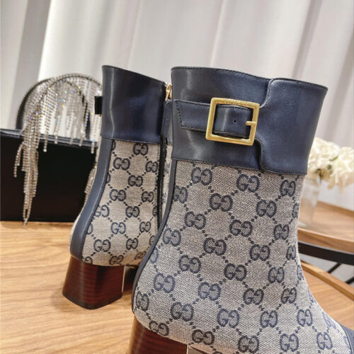 High Quality Luxury Gucci Side Buckle Ankle Boots – Style 99923 product detail
