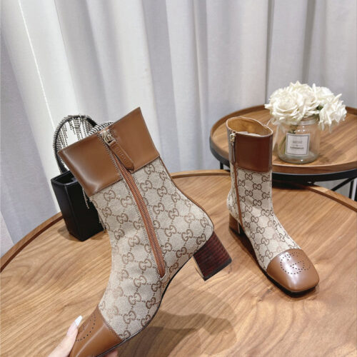 High Quality Luxury Gucci Side Buckle Ankle Boots – Style 65459 product detail