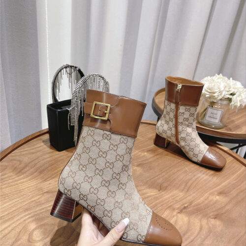 High Quality Luxury Gucci Side Buckle Ankle Boots – Style 65459 product detail