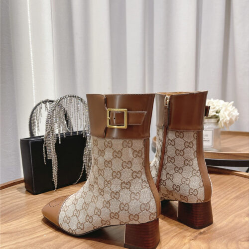 High Quality Luxury Gucci Side Buckle Ankle Boots – Style 65459 product detail