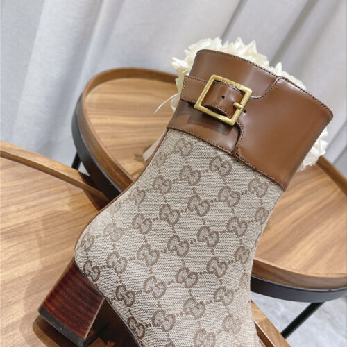 High Quality Luxury Gucci Side Buckle Ankle Boots – Style 65459 product detail
