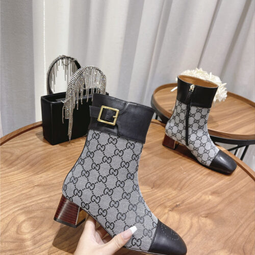 High Quality Luxury Gucci Side Buckle Ankle Boots product detail