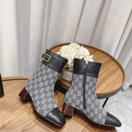 High Quality Luxury Gucci Side Buckle Ankle Boots product detail