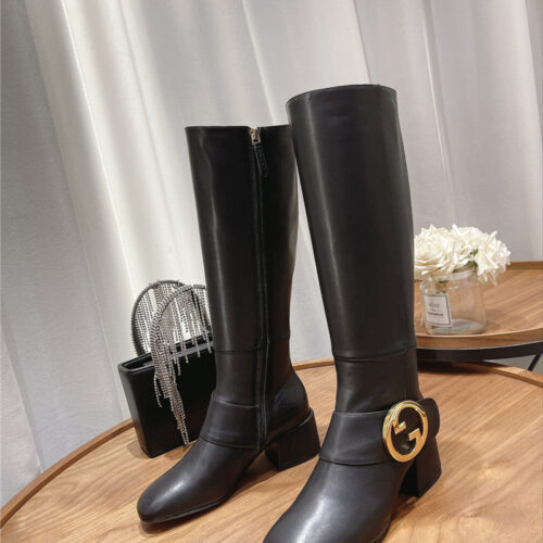 High Quality Luxury Gucci Double G Buckle Boots