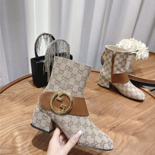 High Quality Luxury Gucci Double G Buckle Boots – Style 22675 product detail