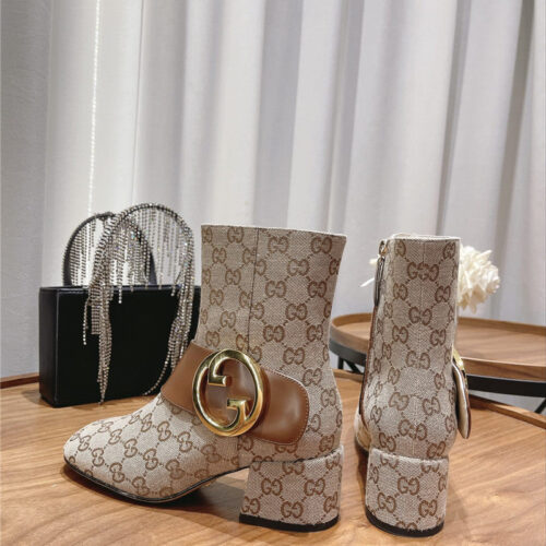High Quality Luxury Gucci Double G Buckle Boots – Style 22675 product detail
