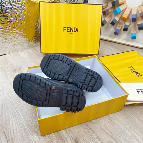 High Quality Luxury Fendi Fly Knit Stitching Fashionable Martin Boots – Style 43315 product detail