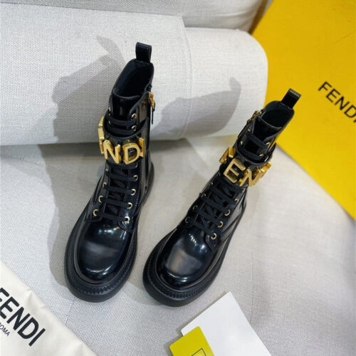 High Quality Luxury Fendi Retro British Style Martin Boots – Style 67379