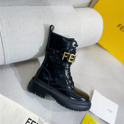 High Quality Luxury Fendi Retro British Style Martin Boots – Style 67379 product detail