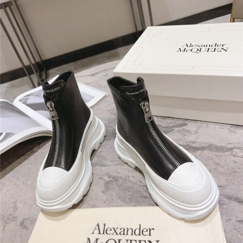High Quality Luxury Alexander McQueen Front Zip Booties product detail
