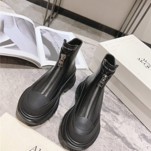 High Quality Luxury Alexander McQueen Front Zip Booties – Style 88643 alternate view