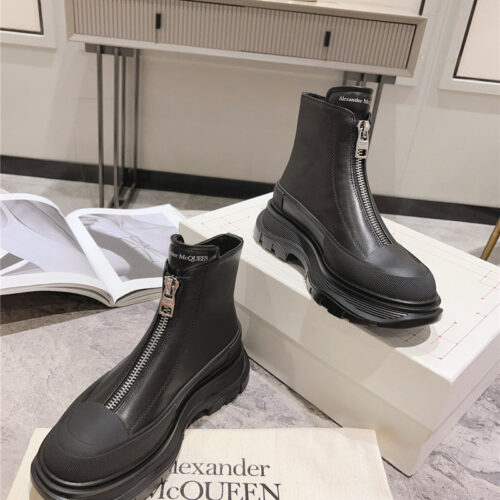 High Quality Luxury Alexander McQueen Front Zip Booties – Style 88643 product detail