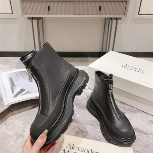 High Quality Luxury Alexander McQueen Front Zip Booties – Style 88643 product detail