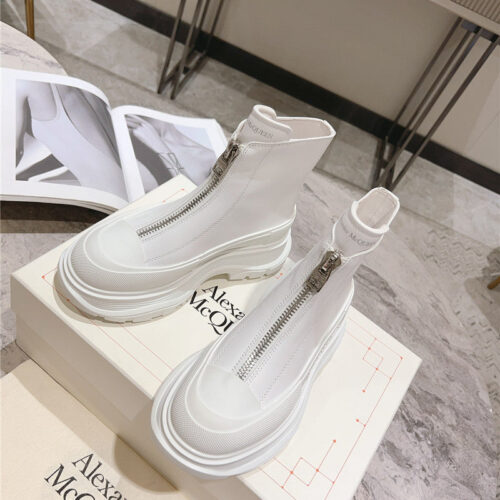 High Quality Luxury Alexander McQueen Front Zip Booties – Style 21411 alternate view
