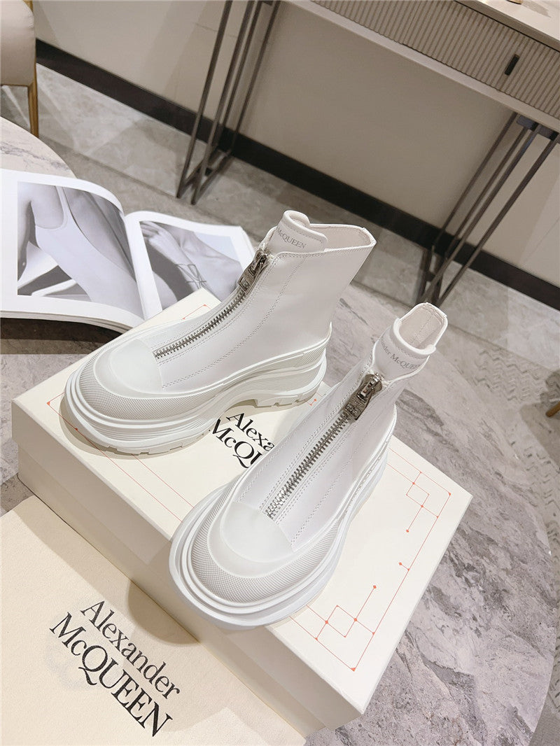 High Quality Luxury Alexander McQueen Front Zip Booties – Style 21411 product detail