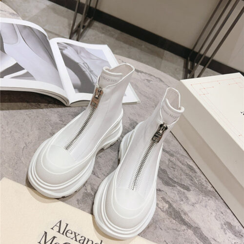 High Quality Luxury Alexander McQueen Front Zip Booties – Style 21411 product detail