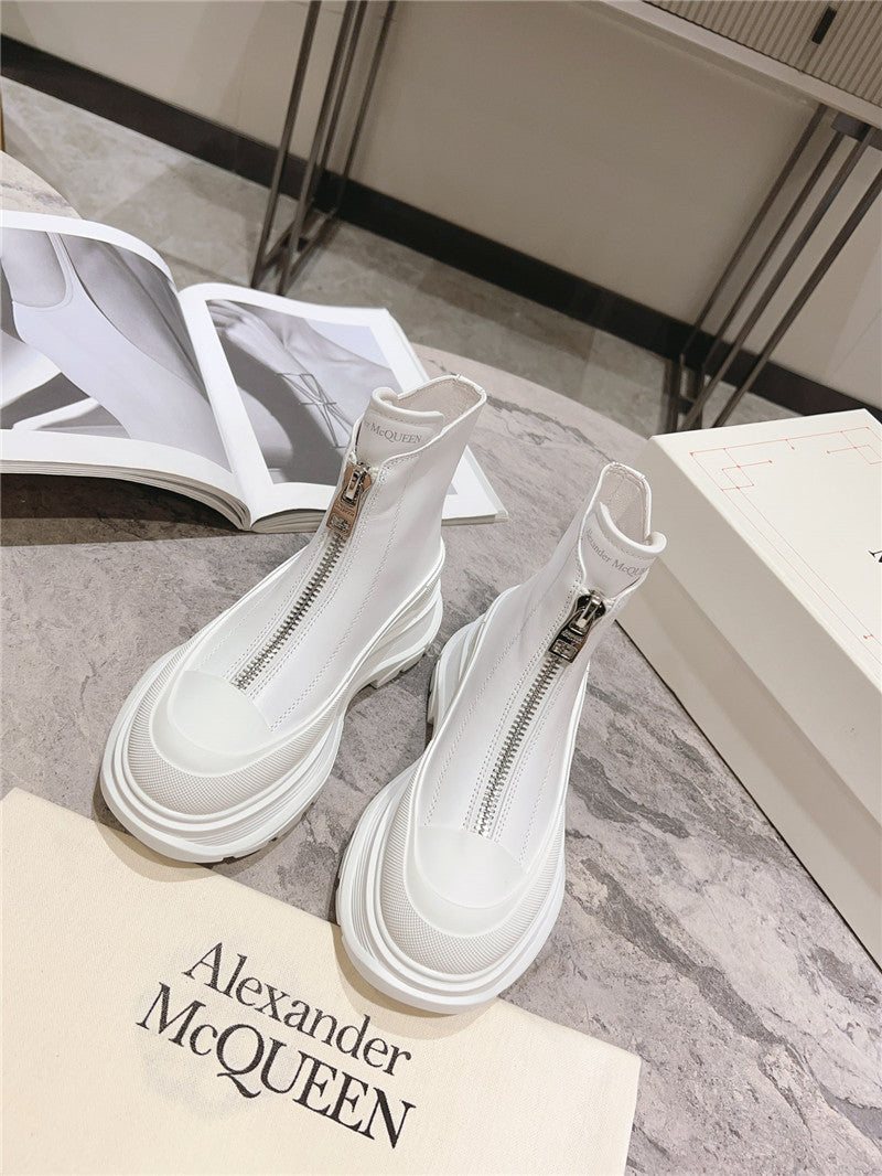High Quality Luxury Alexander McQueen Front Zip Booties – Style 21411 product detail