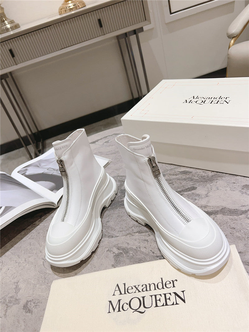 High Quality Luxury Alexander McQueen Front Zip Booties – Style 21411 product detail