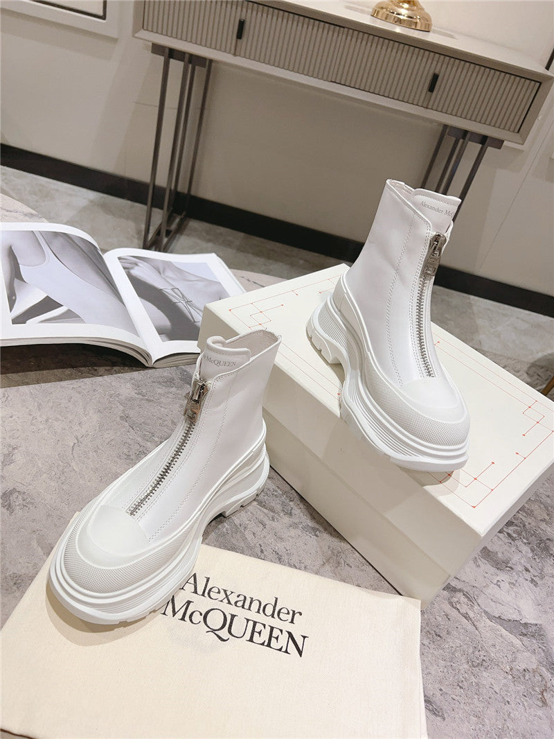 High Quality Luxury Alexander McQueen Front Zip Booties – Style 21411 product detail
