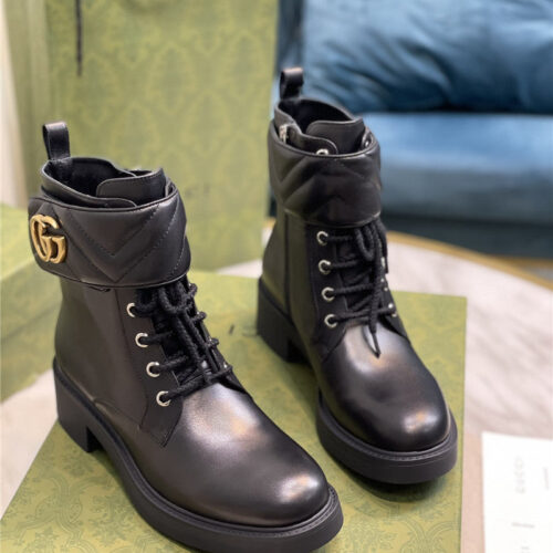 High Quality Luxury Gucci New Chain Double G Short Boots